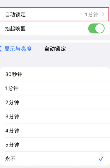 新龙苹果换屏维修分享无法调整iPhone自动锁屏的时间怎么办